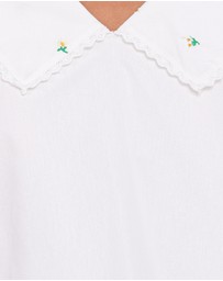 Petal & Pup - Kenna Embroidered Long Sleeve Top - White Floral