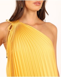 Petal & Pup - Cali One Shoulder Midi Dress - Saffron