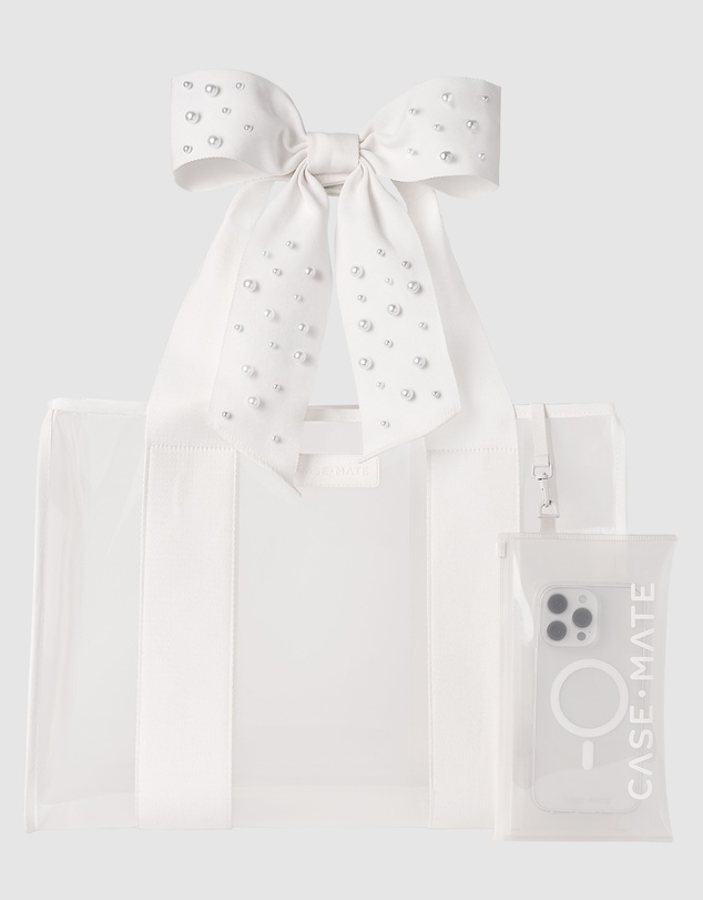 Case-Mate - Case-Mate Ivory Shine Bow Tote w/ Phone Pouch