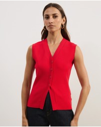 Atmos&Here - Noel V-Neck Sleeveless Knit Cardigan