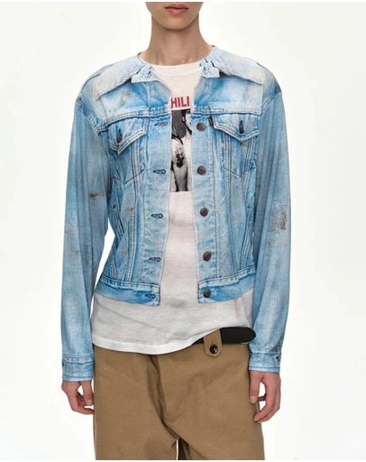 Andersson Bell - Denim Jacketed Trompe-LOeil L/S T-Shirt - Unisex