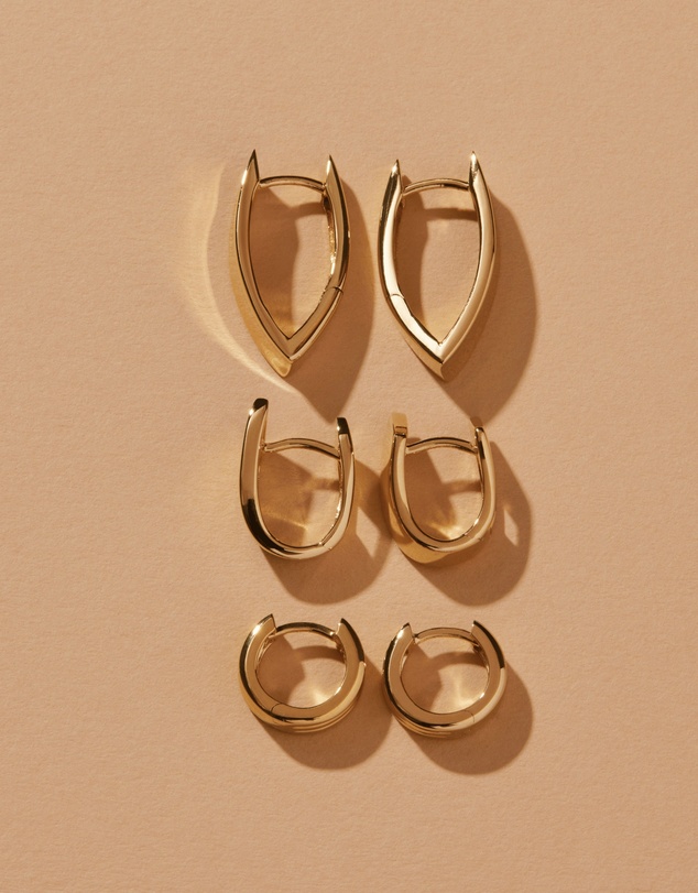 Najo - Carrousel Yellow Gold Huggie Earrings