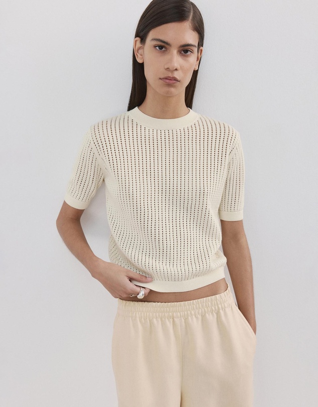 M.N.G - Short-Sleeved Openwork Knitted Sweater