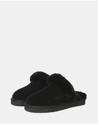 EVERAU - EverAU Ugg Muffin Slipper Suede Cow Suede Upper House Shoes