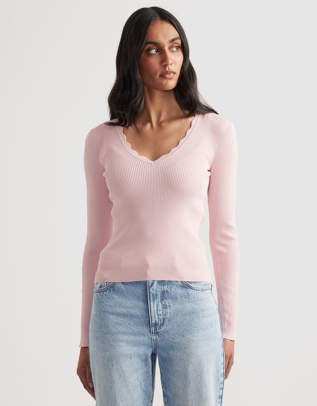 Decjuba - Kai V Neck Long Sleeve Top