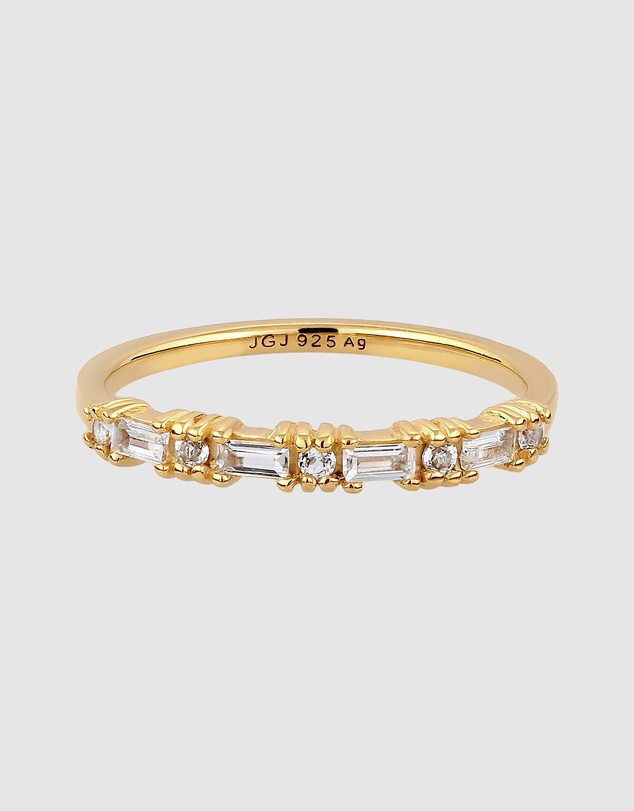 Elli Jewelry - Ring Topaz 925 Sterling Silver Gold-Plated