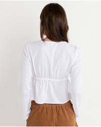 Rhythm - Belle Tie Front Long Sleeve Top