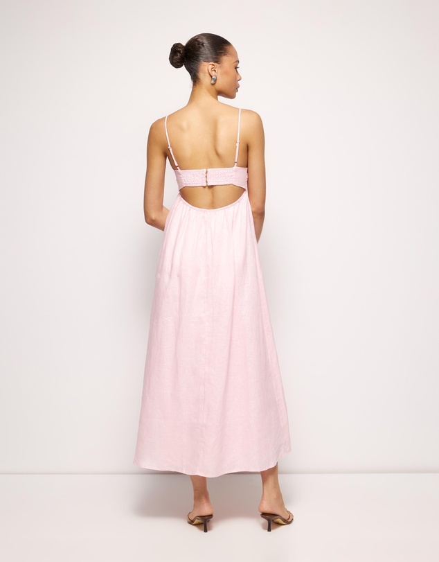 AERE - Saige Linen Midi Dress