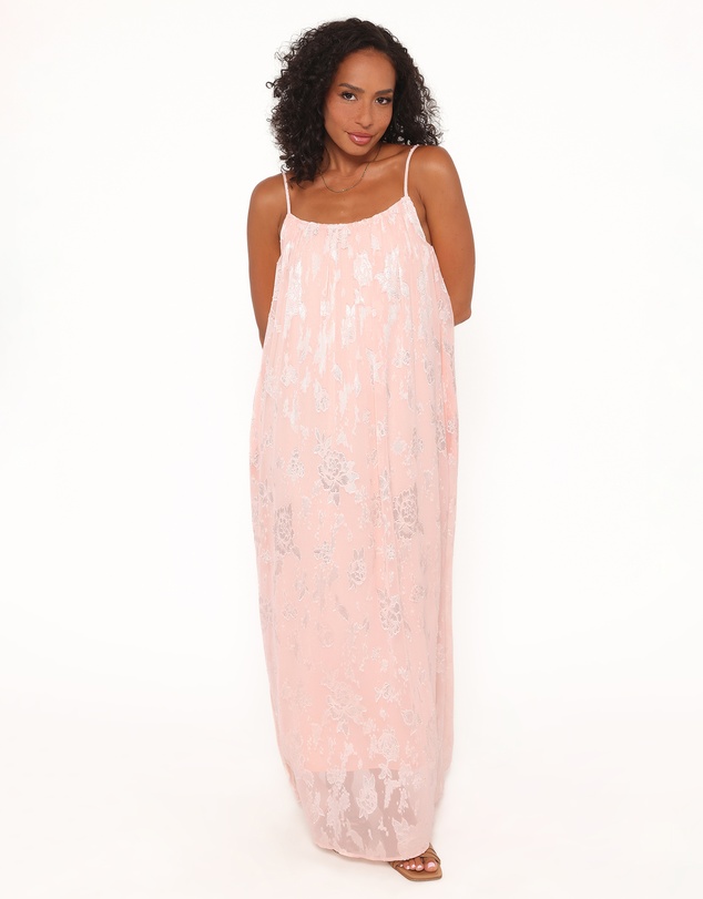 Petal & Pup - Lumina Jacquard Maxi Dress - Pink