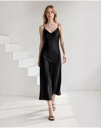 Mossée - Willow V Neck Silk Dress