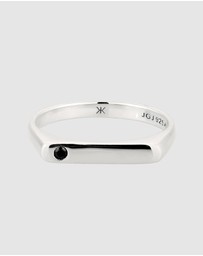 Kuzzoi - ICONIC EXCLUSIVE - Ring Male Signet Black Zirconia 925 Sterling Silver