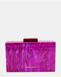 Morgan & Taylor - Arya Acrylic Clutch in Hot Pink
