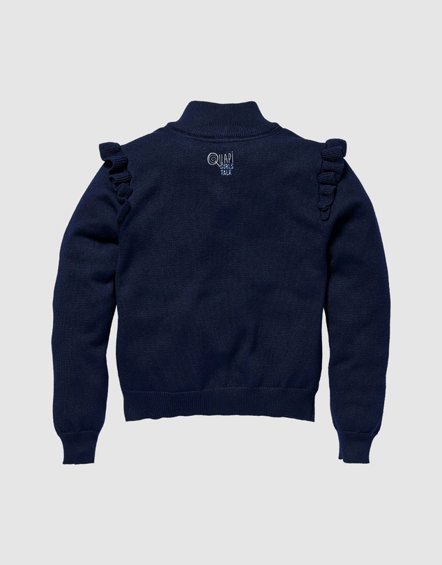 Quapi - Keona Zip Cardigan with Ruffles - Kids-Teens