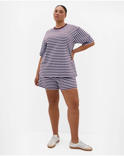 City Chic - Claire Stripe Drawcord Short