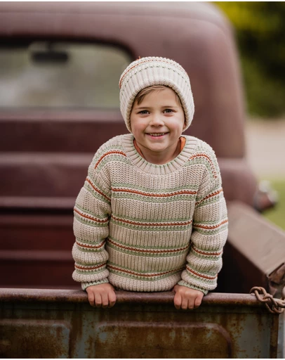 Fox & Finch - Wild Side Stripe Knitted Jumper 3-7 Yrs
