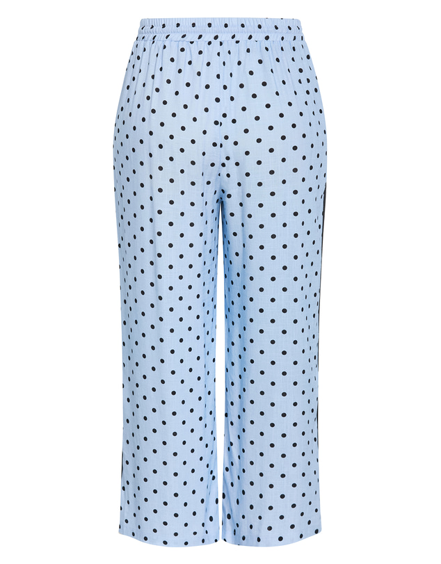 City Chic - Plus size Spot Print Side Tape Wide Leg Pant - baby blue
