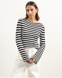 Atmos&Here - Bella Fine Knit Stripe Top
