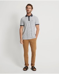 Oxford - Mack Striped Organic Cotton Polo