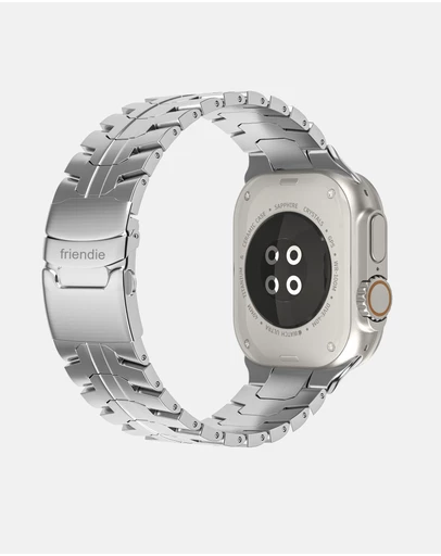 Friendie - Stainless Steel Link Bracelet Band (Ultra Style) - Darwin Ultra - Apple Watch Compatible