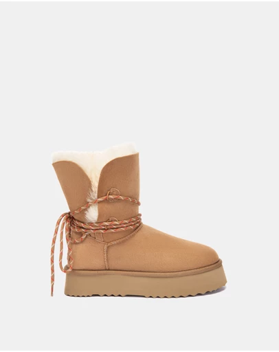 EVERAU - Australian Shepherd Ugg Carmont Platform Double Faced Sheepskin Upper UGG Boots