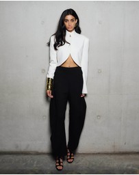 Carla Zampatti - Ivory Crepe Crop Jacket