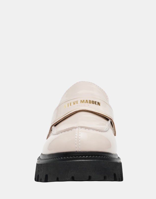Steve Madden - File-Away Bone Box Leather Loafers