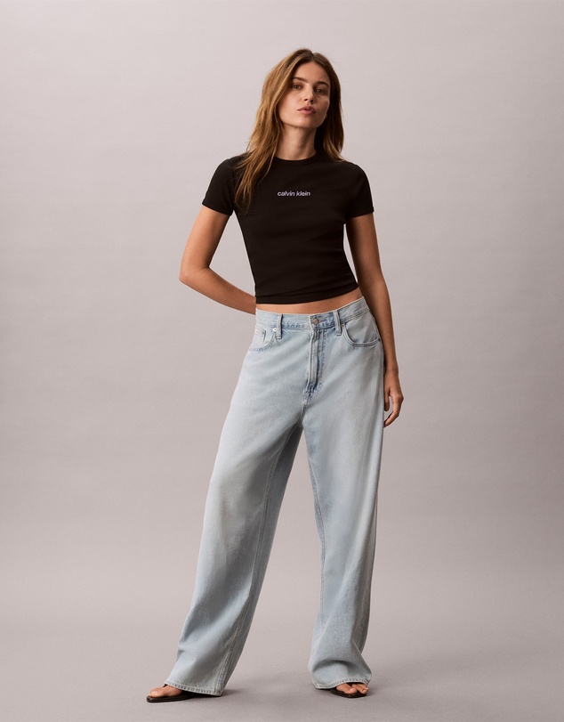 Calvin Klein Jeans - Contour Rib Logo Cropped Tee