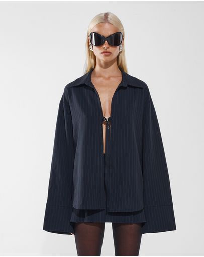 Navy Pinstripe