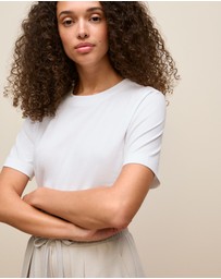 Trenery - Cotton Crew T-shirt in White