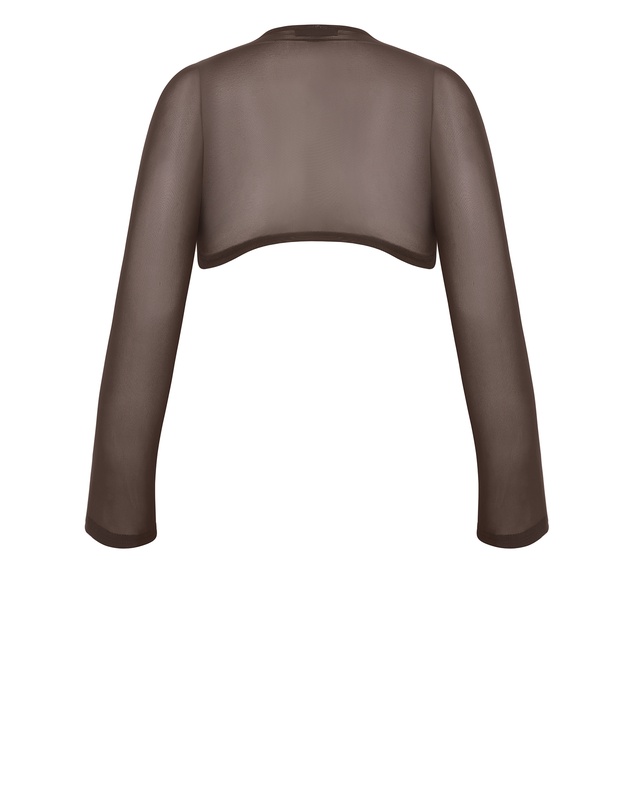 City Chic - Plus Size Mesh Love Shrug - chocolate