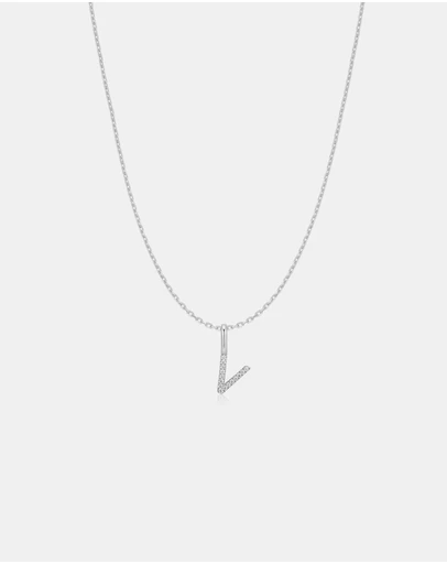 Ania Haie - Ania Haie Silver Letter V Initial Necklace