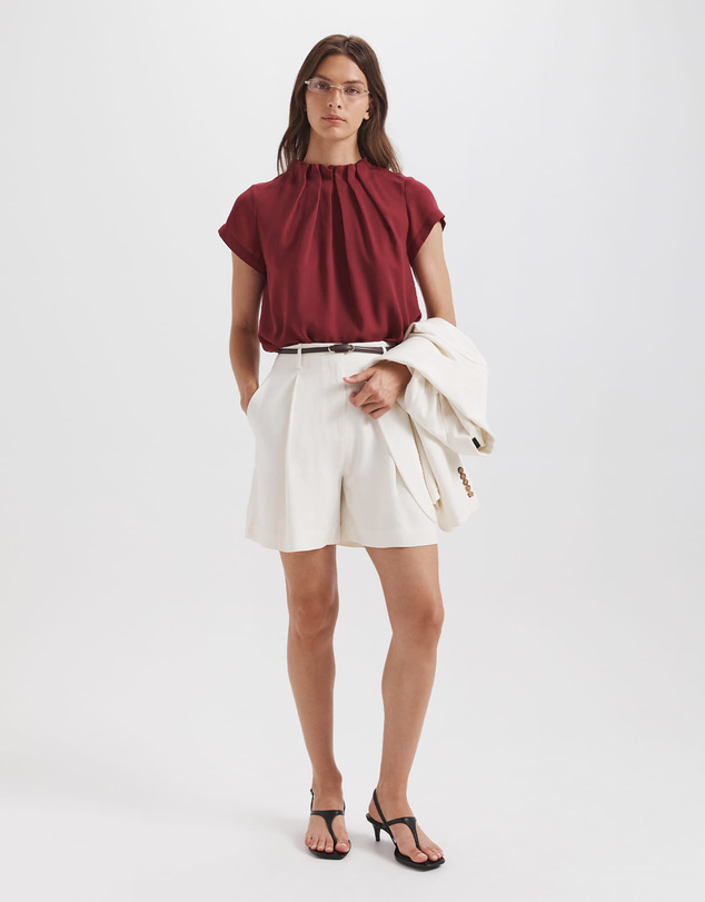 SABA - Willa High Neck Short Sleeve Top
