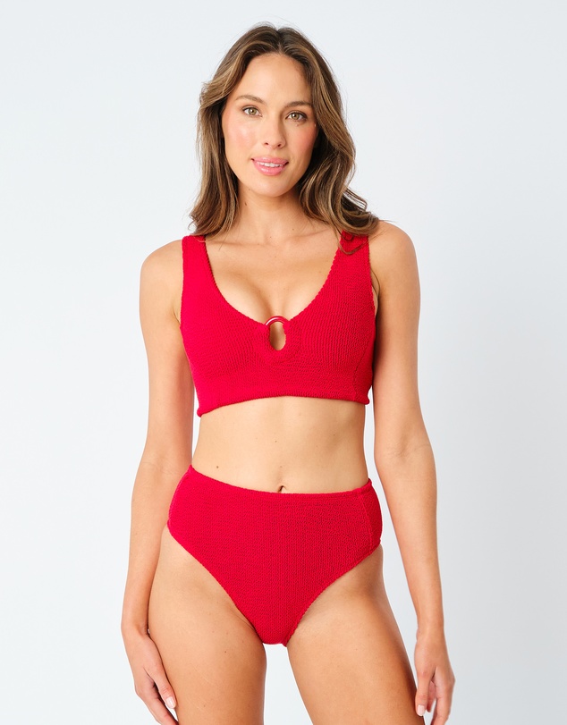 UNE PIECE - High-Waisted Crinkle Cut Bikini Bottom