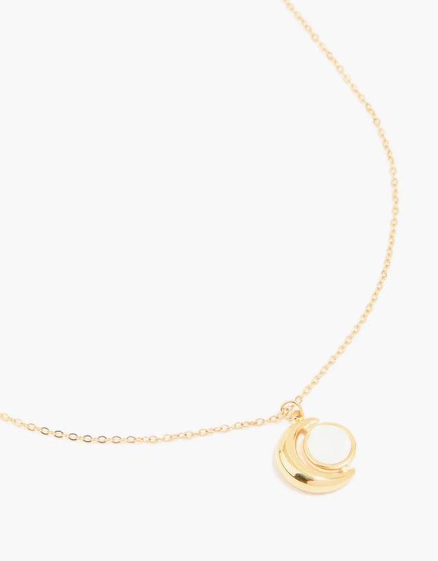 Lovisa - Waterproof Gold Plated Stainless Steel Full & Crescent Moon Phase Necklace