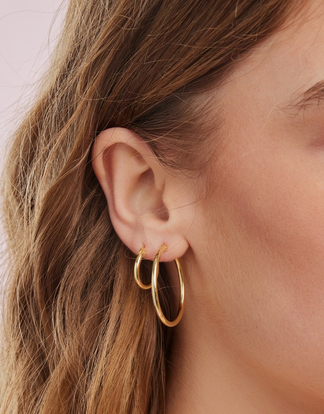 Zoe Olivia - 14K Gold Vermeil 30mm Hoop Earrings