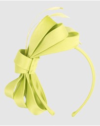 Max Alexander - Large Lime Satin Bow Racing Fascinator