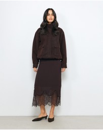 AERE - Tala Heeled Suede Mules