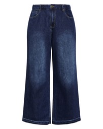 City Chic - Plus size Harley Fit Wide Leg Crop Jean - dark wash
