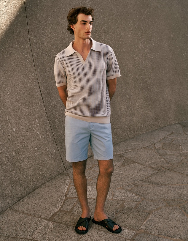 Trenery - Cotton Twill Chino Short in Ice Blue