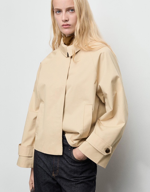 M.N.G - Short Oversized Trench Coat With Epaulettes