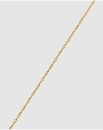 Kuzzoi - ICONIC EXCLUSIVE - Necklace Male Twisted Link Chain 925 Sterling Silver Gold Plated