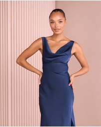 Azzurielle - Ultra Cowl Neck Satin Gown