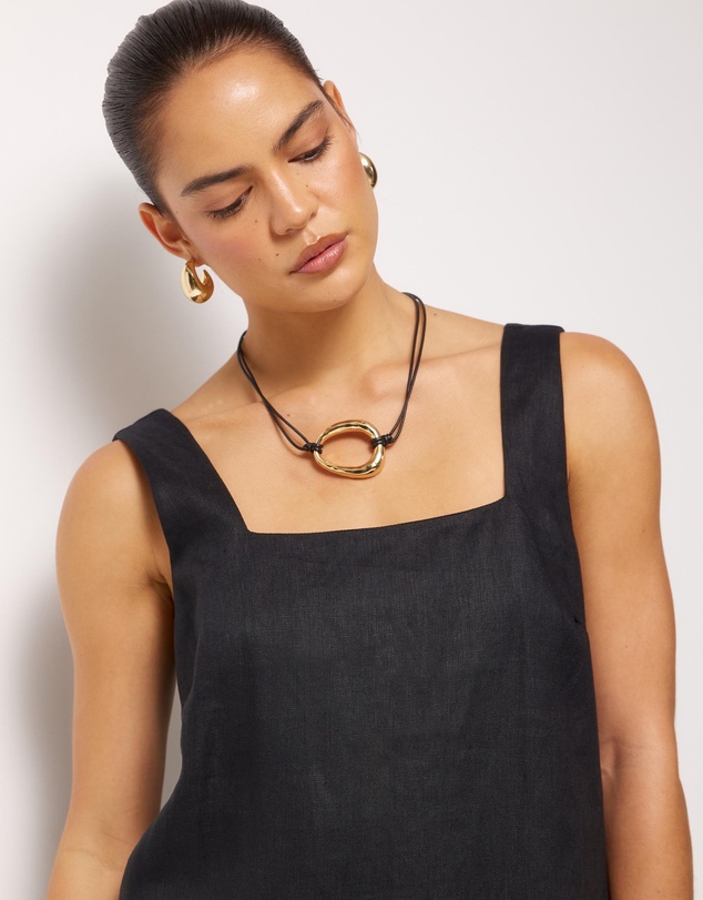 AERE - Ivy Linen Trapeze Mini Dress