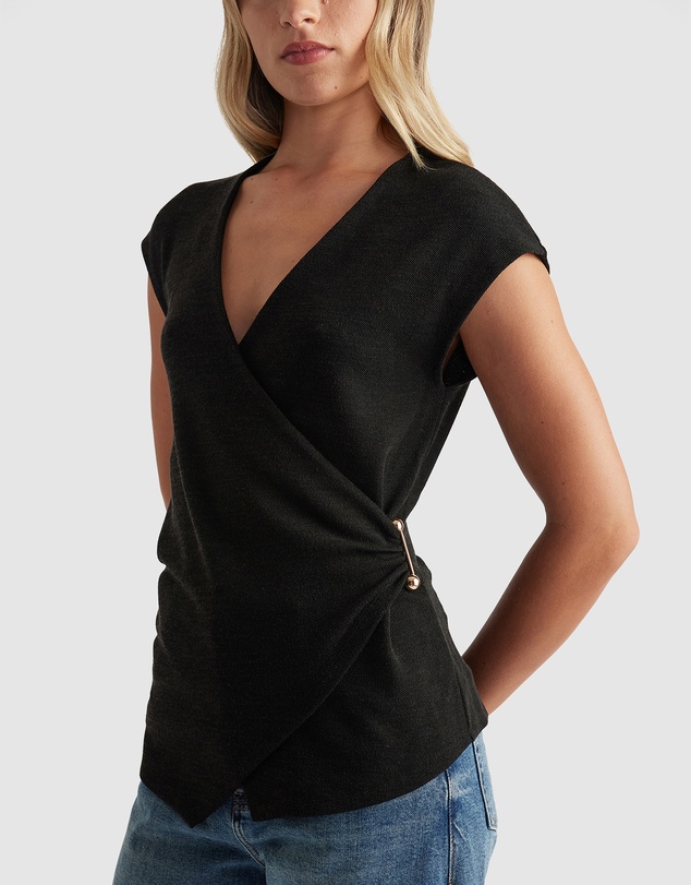 Decjuba - Carla Metal Detail Wrap Top