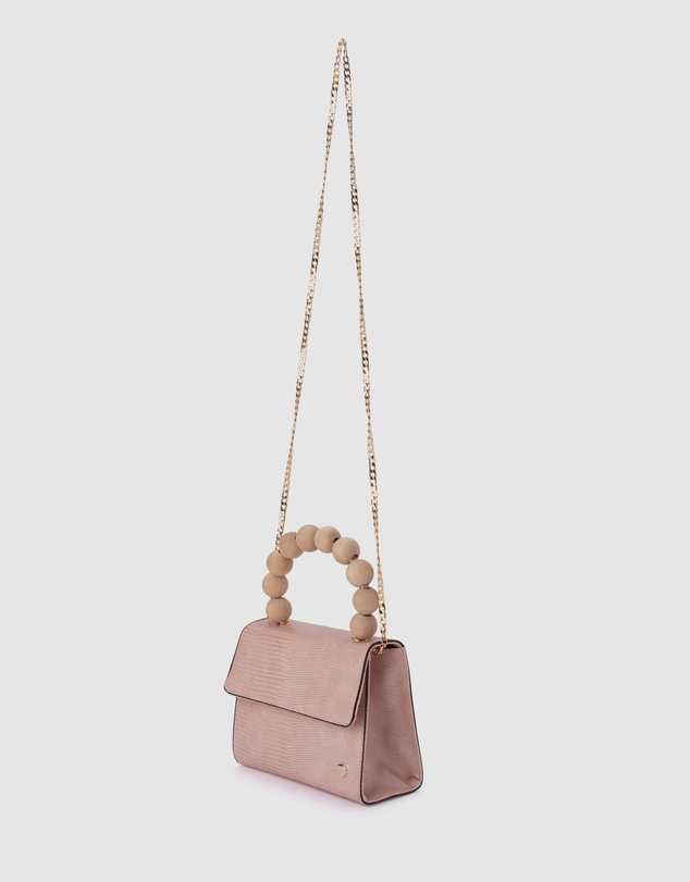 Olga Berg - Caylee Wood Bead Handle Bag