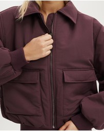 Cotton On Body Active - Collared Soft Touch Bomber Jacket