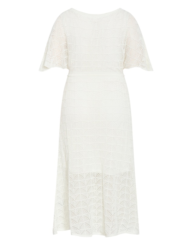City Chic - Plus size Cassie Crochet Knit Dress - creme