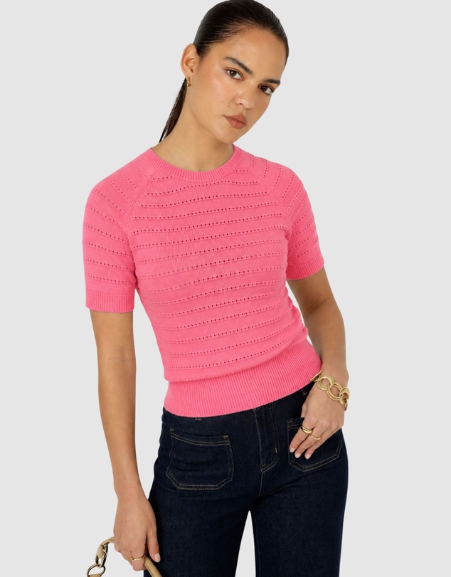SACHA DRAKE - Eyelet Knit Top