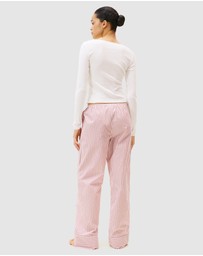 Tommy Hilfiger - Longsleeve Tee Pointelle Poplin PJ Set - Iconic Exclusive