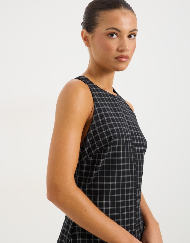 Calli - Lucy Racer Check Midi Dress